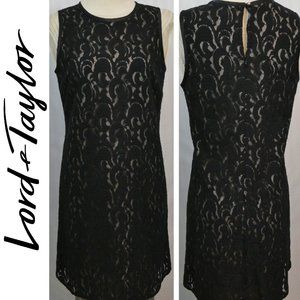 NWOT💕LORD & TALYOR Nude with Black Lace Dress